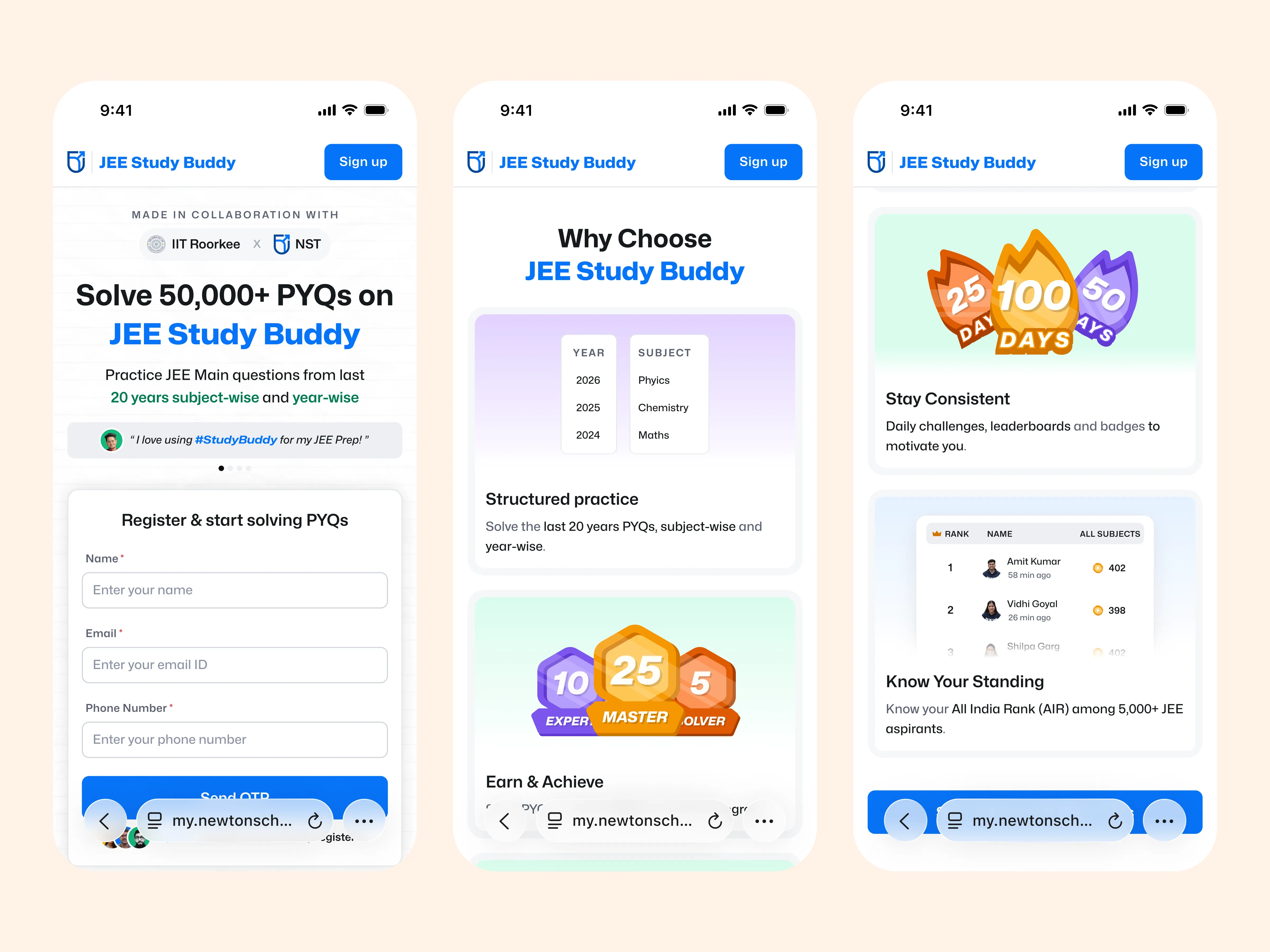 Landing page