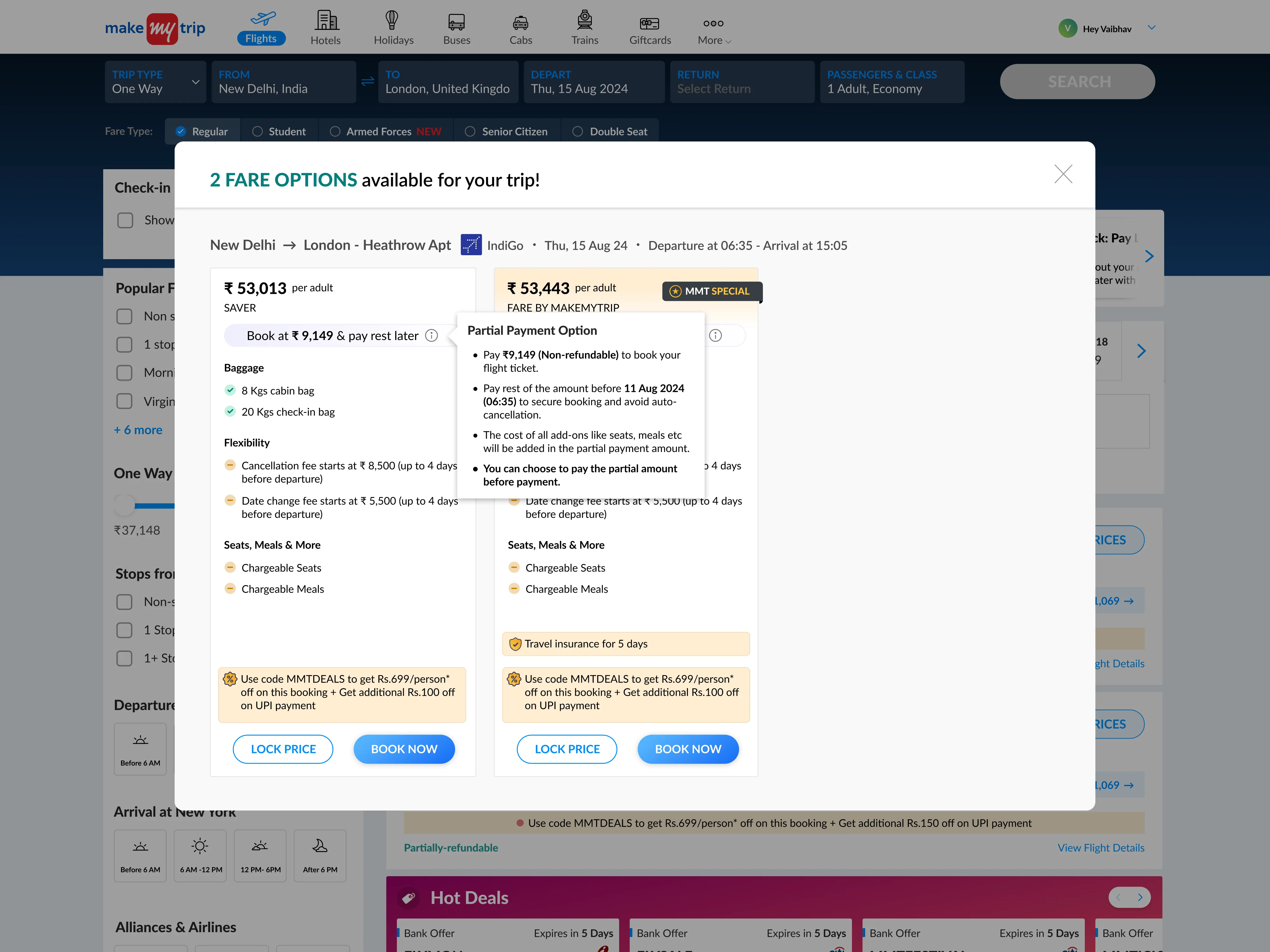 Partial Payment desktop preview