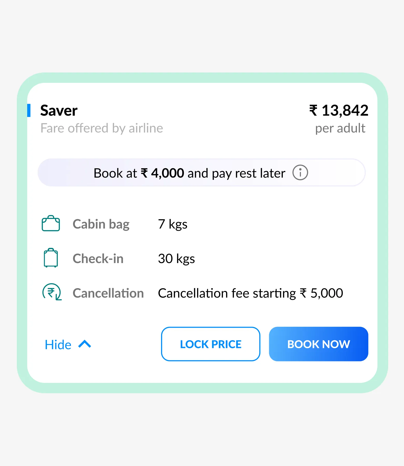 Partial Payment mobile preview