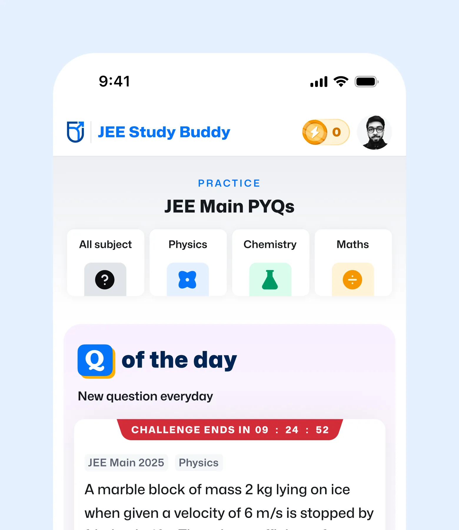 JEE Study Buddy mobile preview